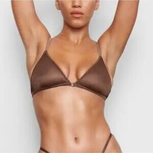 SKIMS Glissenette Triangle Bralette Bra Cocoa Size XXS